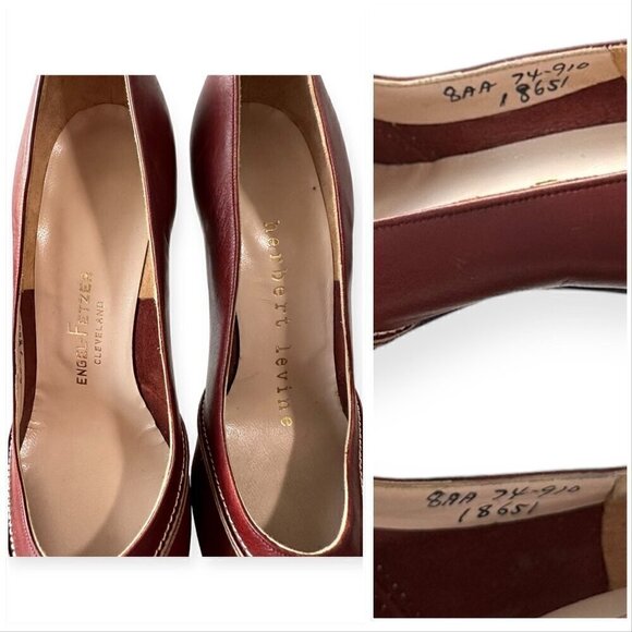 Vintage Herbert Levine Pumps with butted seam,  Size 8AA, Brown leather, 50-60s - Picture 9 of 13